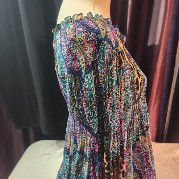 Sunny Leigh Multicolor Paisley and Leopard Blouse - Picture 3 of 14